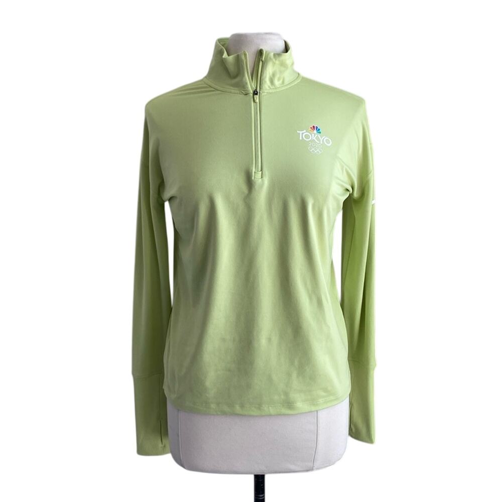NIKE Tokyo Olympics Pullover Womens Sz Small Green 2020 Athleisure Quarterzip